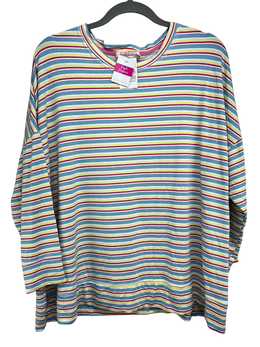 Fresh Produce Shoreline Callie Sweatshirt Multicolor Stripe Womens XL XXL